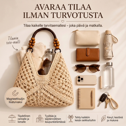 Boho Classic kudottu ostoskassi