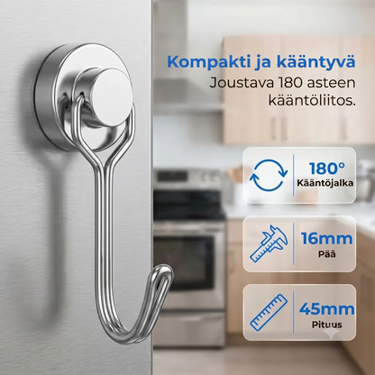 Sarja 2 magneettista kääntyvää koukkua