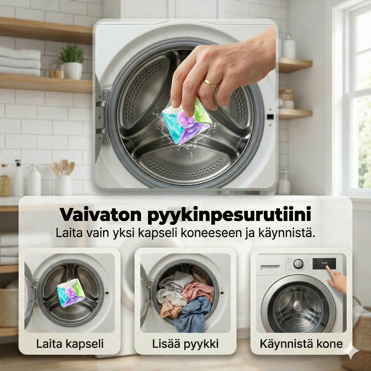 Pesuainekapselit perusteelliseen puhdistukseen ja sterilointiin (11g5 kpl)