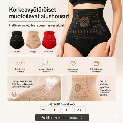 Muotoilevat korkeavyötäröiset shortsit
