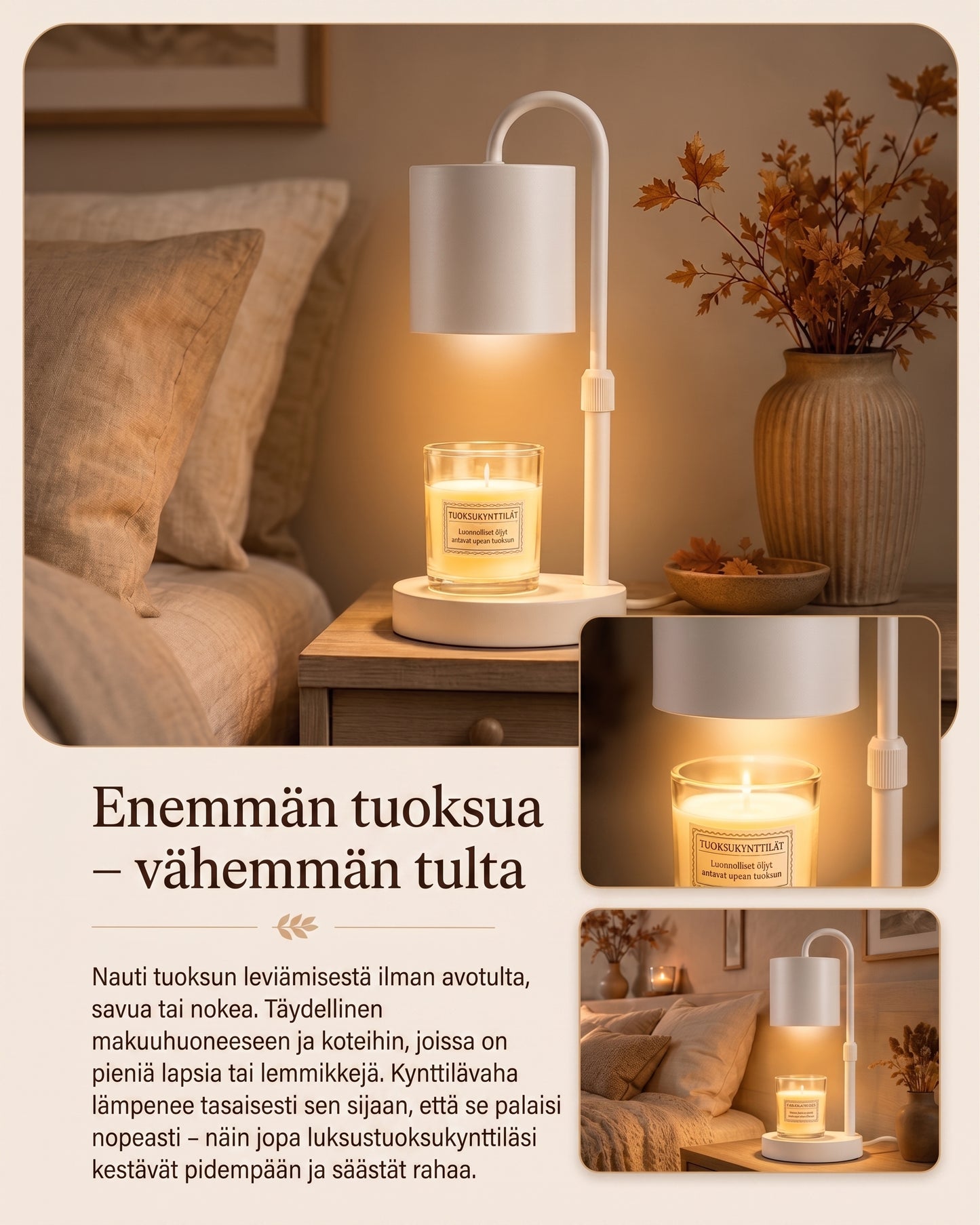 Kynttilänlämmitinlamppu ilman avotulta