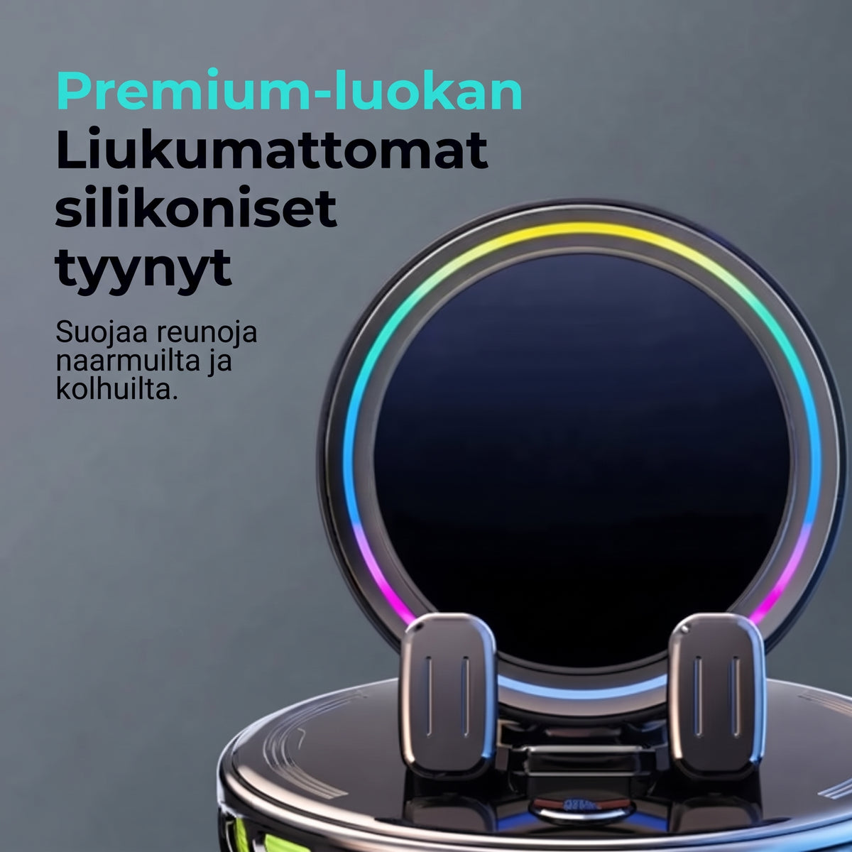 Autopuhelinteline langattomalla latauksella, 360 asteen pyörityksellä ja RGB-valaistuksella