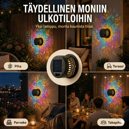 Mandala-aurinkokennolamppu - Kaunis projektio & IP65-vedenpitävä