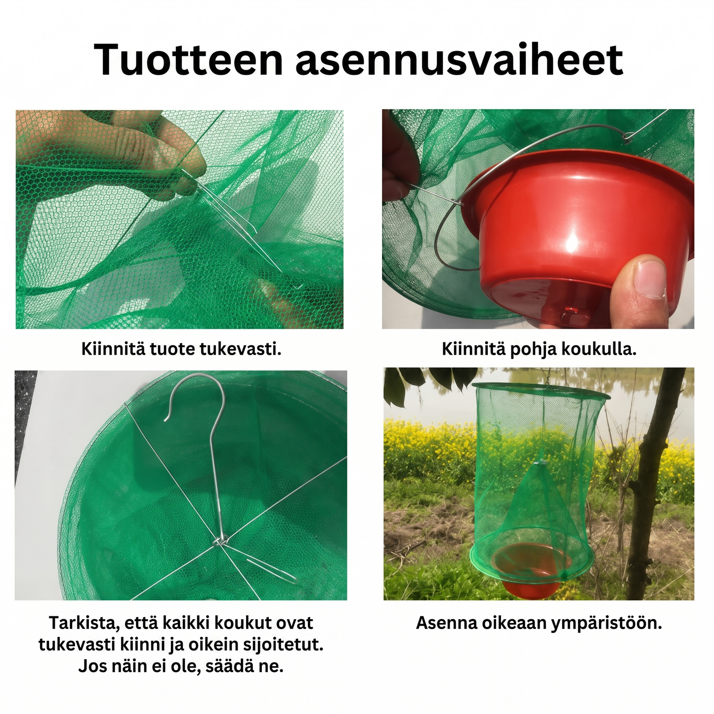 Uudelleenkäytettävä kärpäsansa ulkokäyttöön