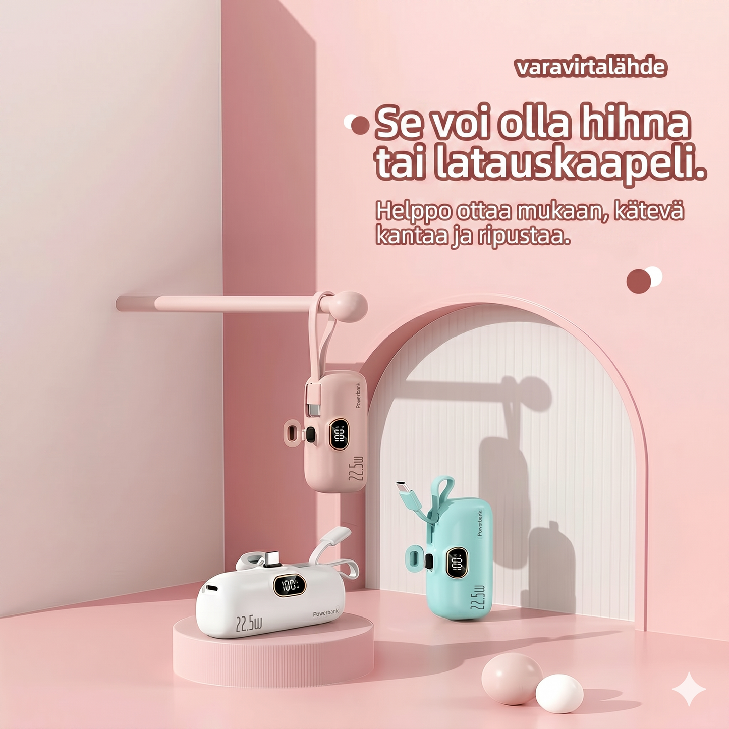 5000 mAh kannettava minivirtapankki puhelimelle