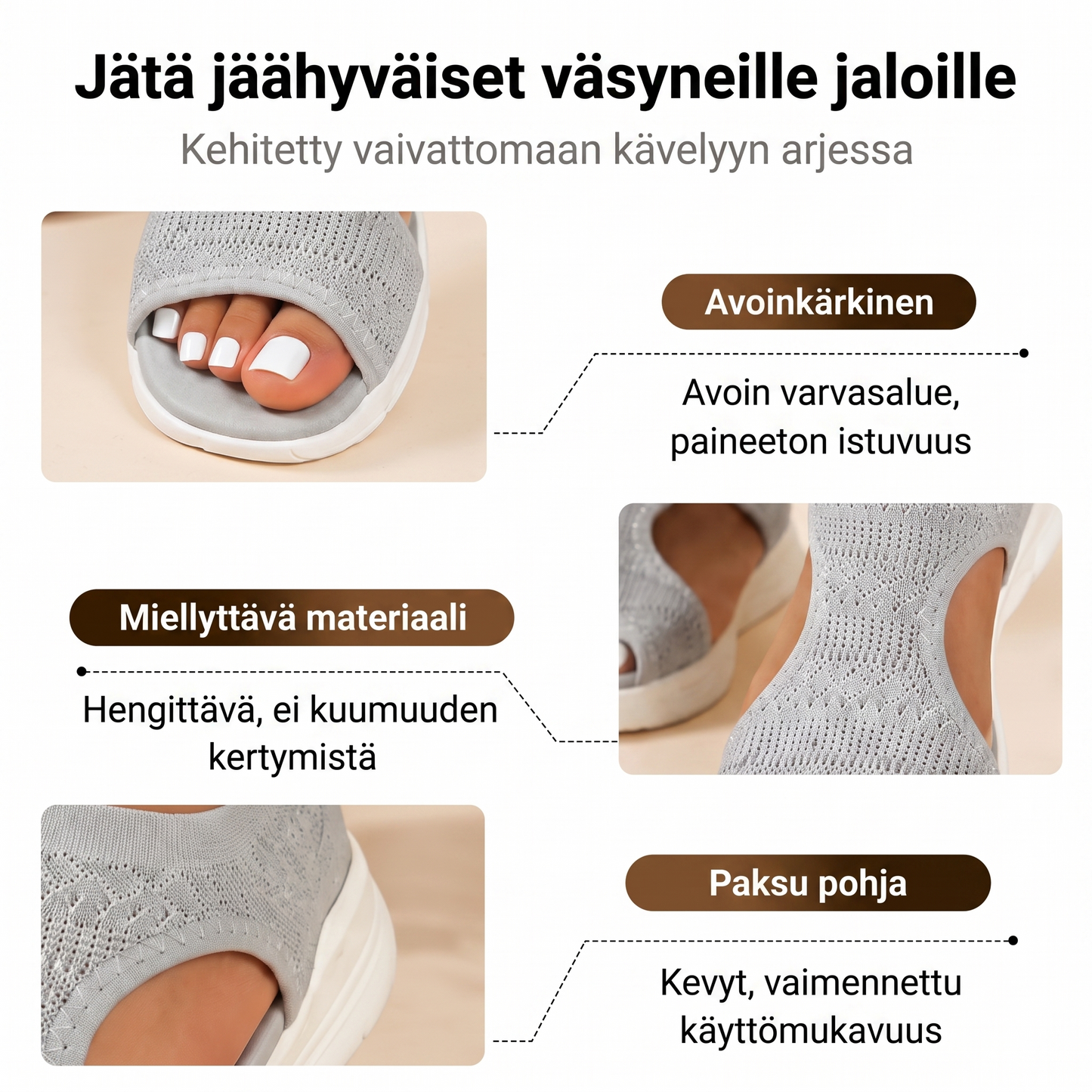 Mukavat naisten sandaalit – hengittävät & kevyet