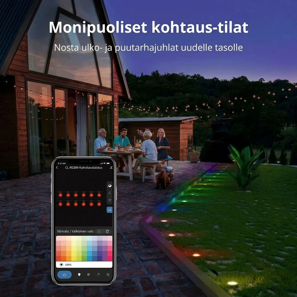 Älykäs RGB-valosarja ulkokäyttöön sovellusohjauksella