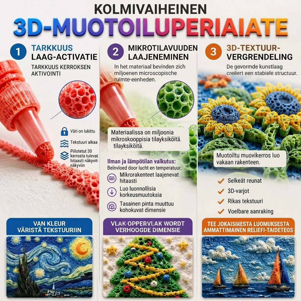 3D-kohokuviointikynäsarja mikrovaahtorakenteella