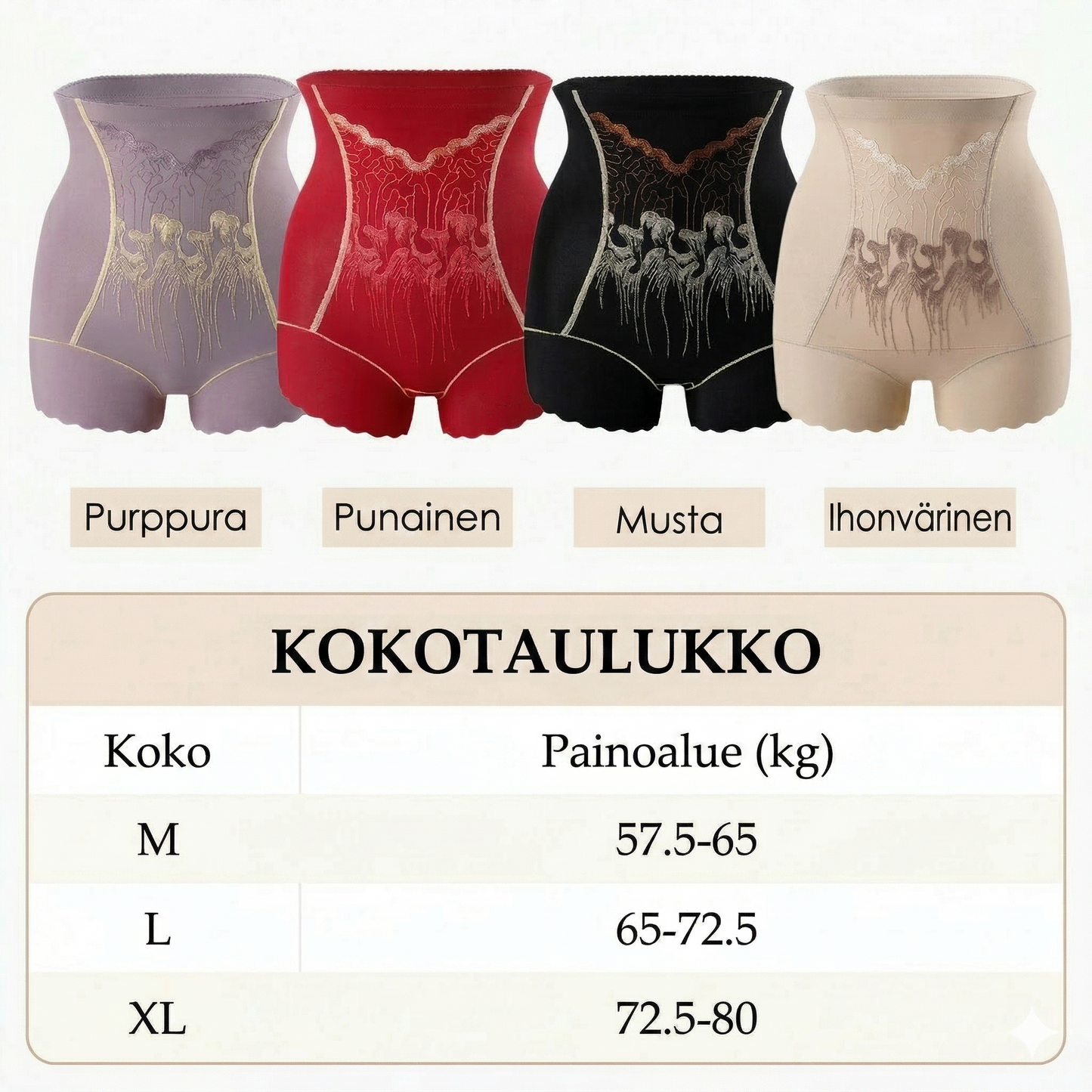Korkeavyötäröiset muotoilevat shortsit naisille