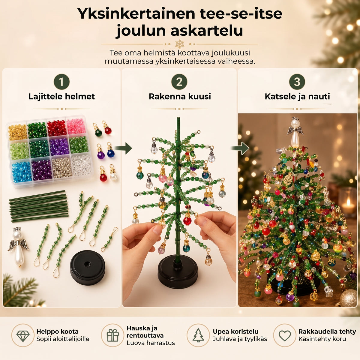 DIY-helmijoulukuusisetti