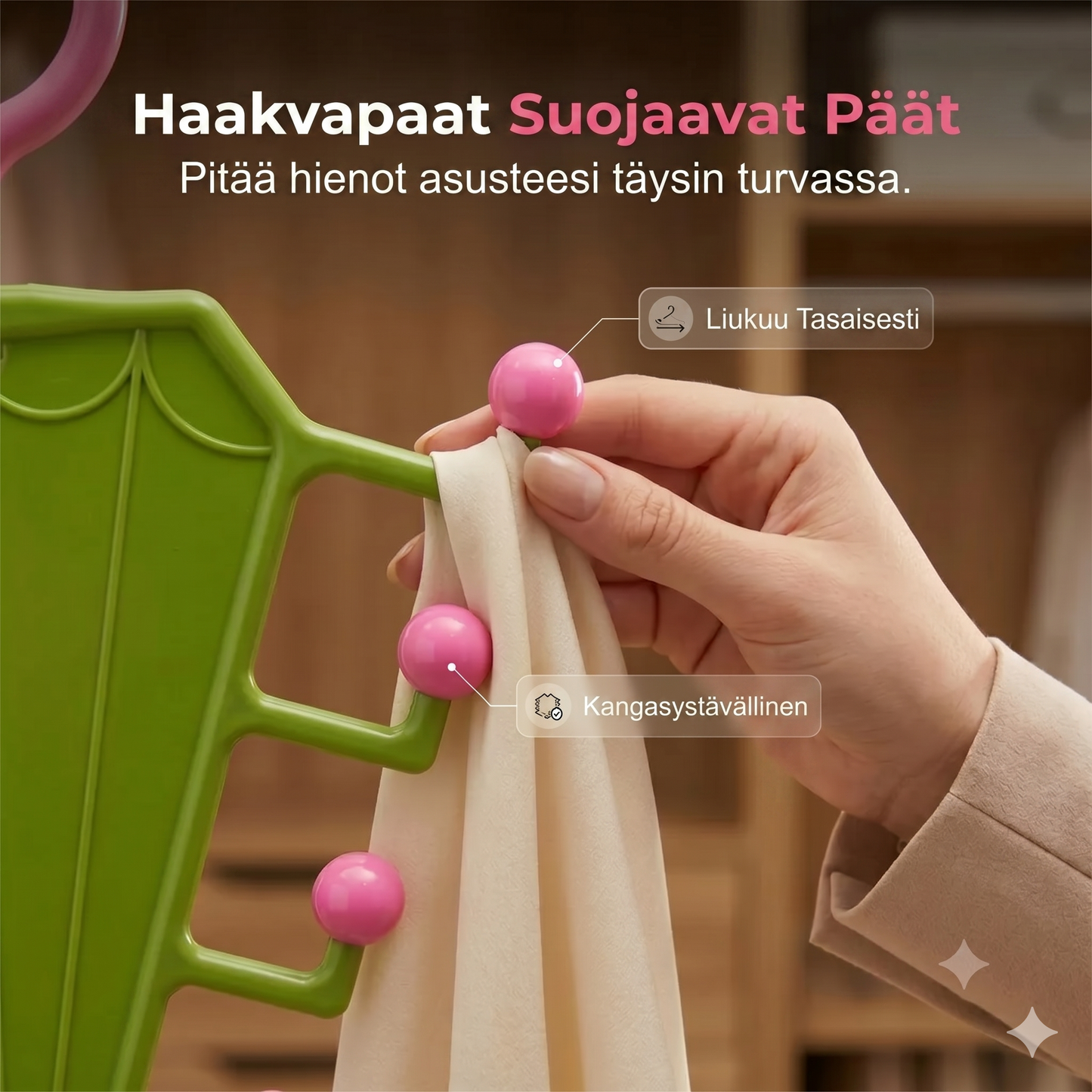 Monitoiminen V-muotoinen kaksipuolinen säilytysteline henkareilla