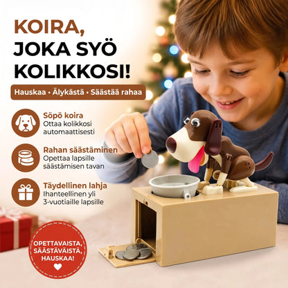 Sähköinen robottikoira-säästöpossu lapsille