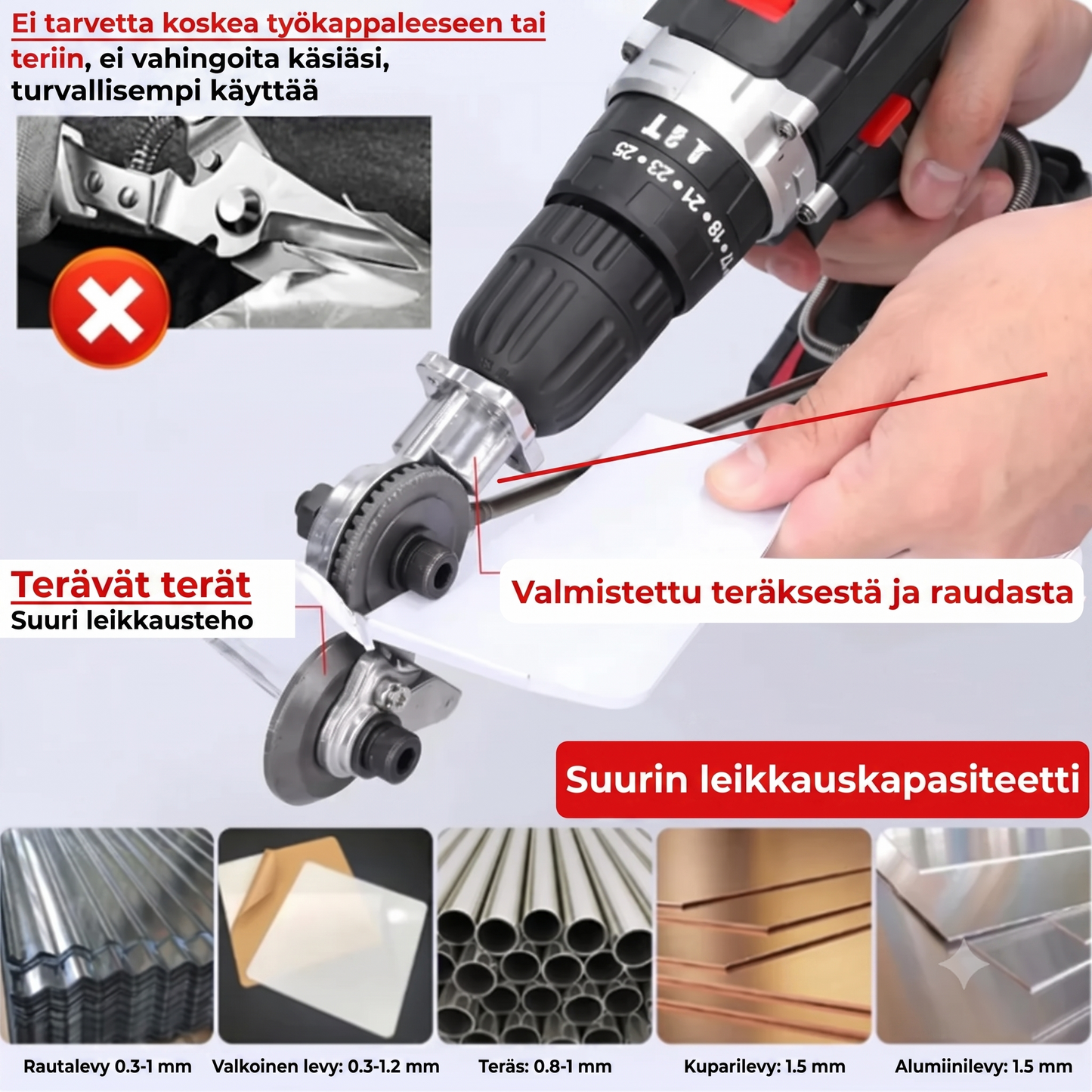 Metallisahisovitus porakoneelle