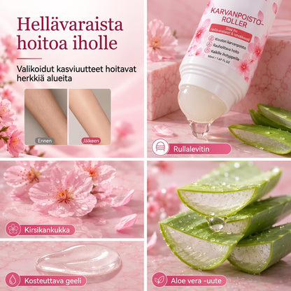 Roll on karvanpoistogeeli kirsikankukalla