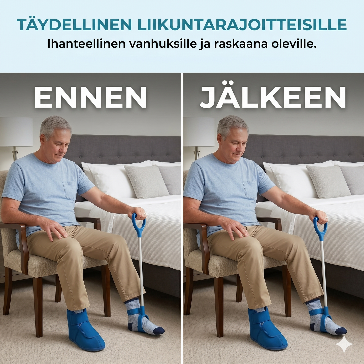 Sukkaanvetolaite vetolenkeillä ilman kumartumista