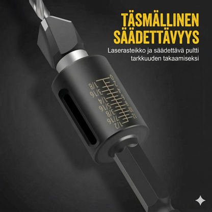 4-osainen puun upotusporasarja syvyydenrajoittimella
