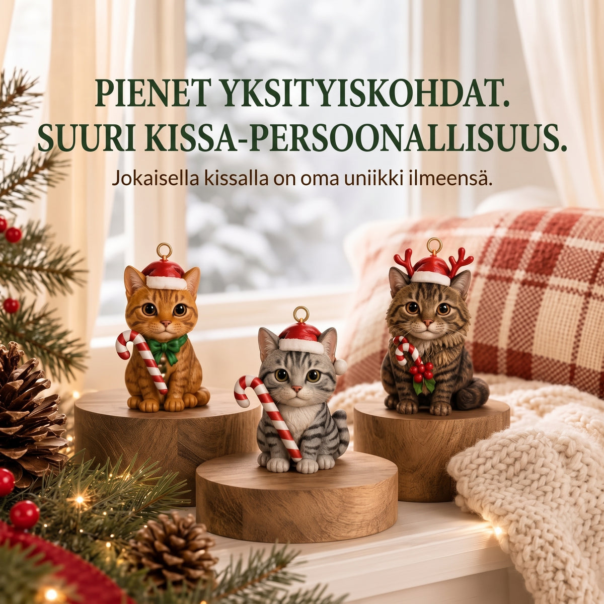 3D-kissa-adventtikalenteri yllätyslaatikoilla