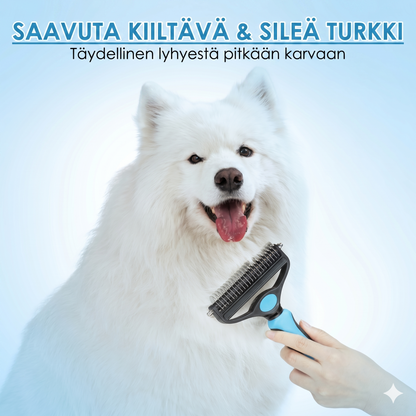 Kaksipuolinen lemmikkien karvanpoistoharja