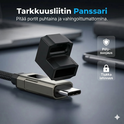 4-in-1 digitaalisella näytöllä varustettu avaimenperä-latauskaapeli