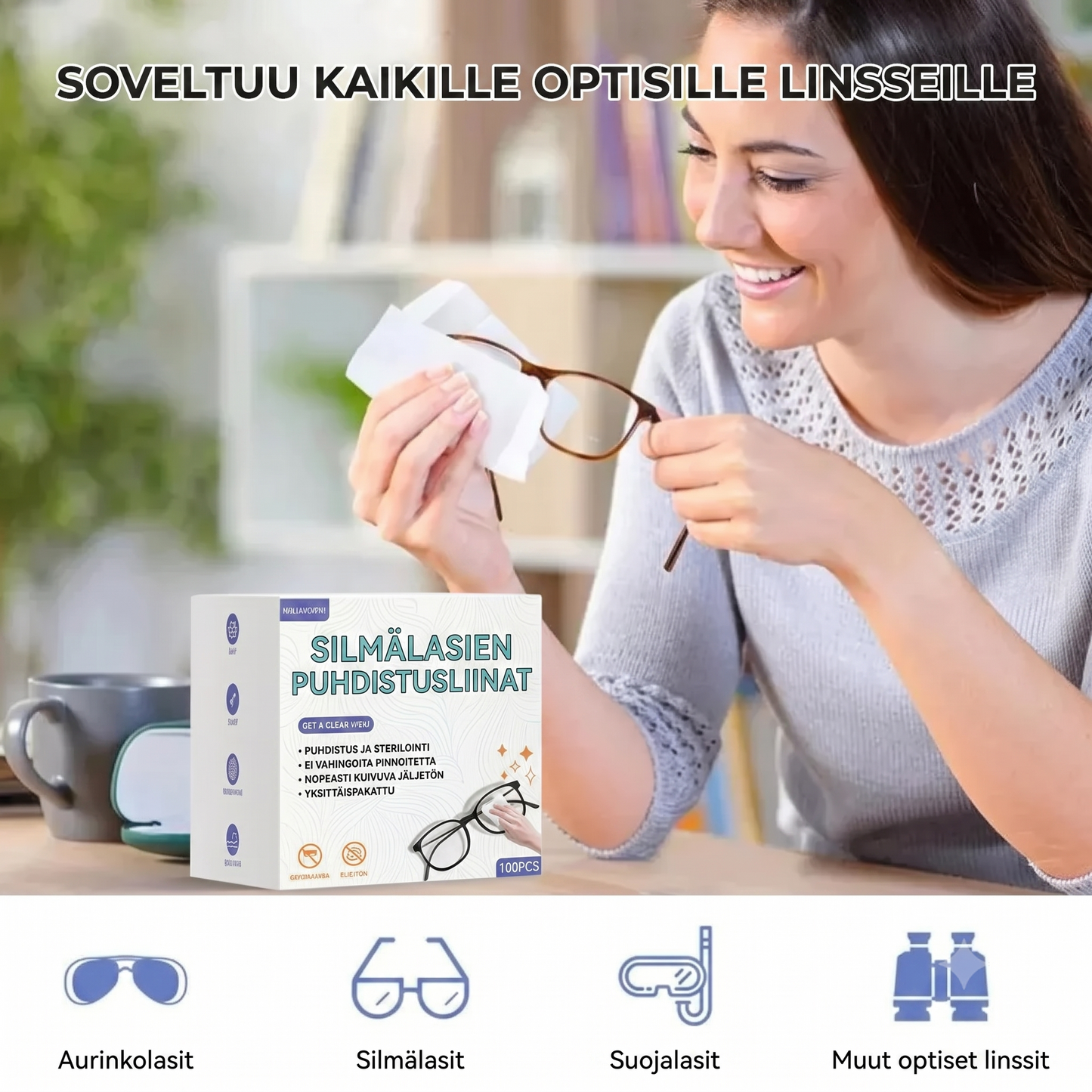 Huurteenestoliinat silmälaseille (100 kpl)