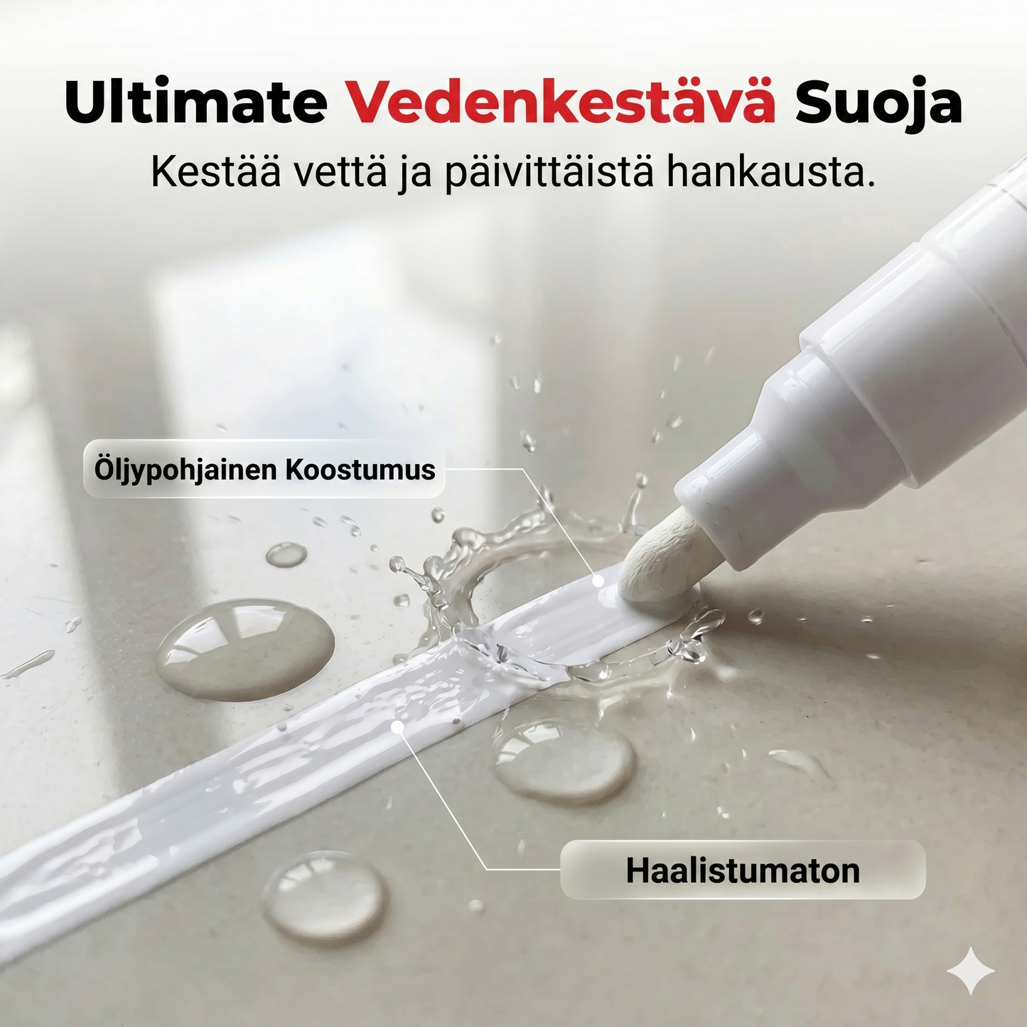 Vedenpitävä öljypohjainen maalitussi keramiikalle