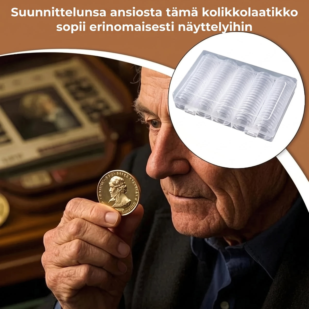 Turvallinen säilytyslaukku kolikoille