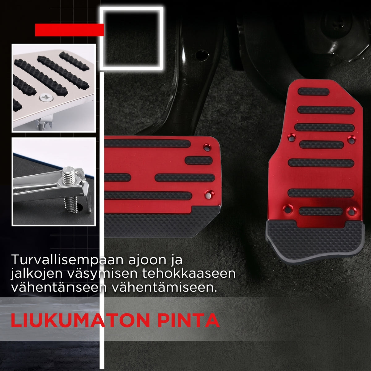 Liukumattomat jalkatuet autoon