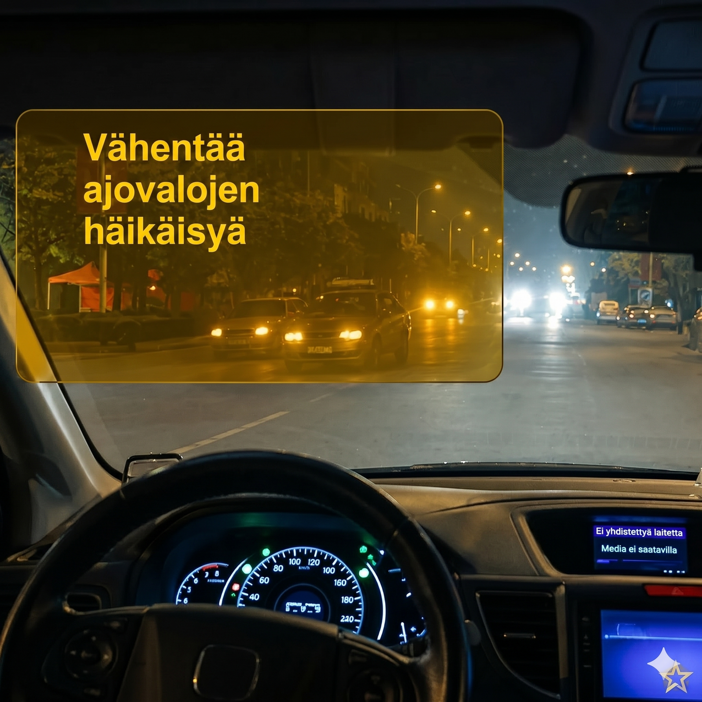 Klipsillä kiinnitettävä häikäisysuoja autoon