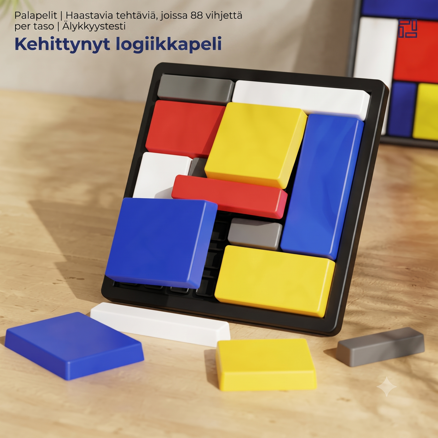 Looginen ajattelupeli haastavilla palapeleillä