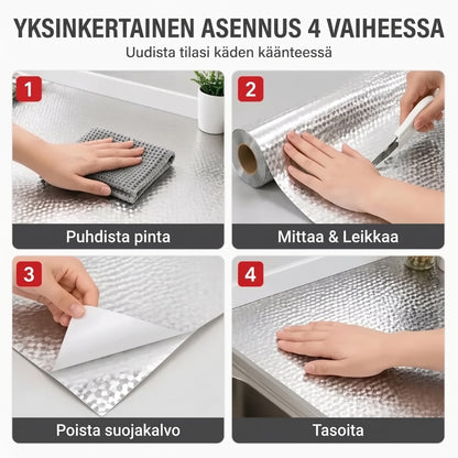 Itsekiinnittyvä alumiininen keittiökalvo 40 x 300 cm