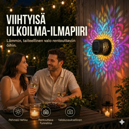 Mandala-aurinkokennolamppu - Kaunis projektio & IP65-vedenpitävä