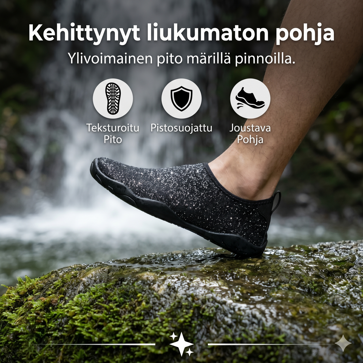 Nopeasti kuivuvat uimakengät rantakävelyyn