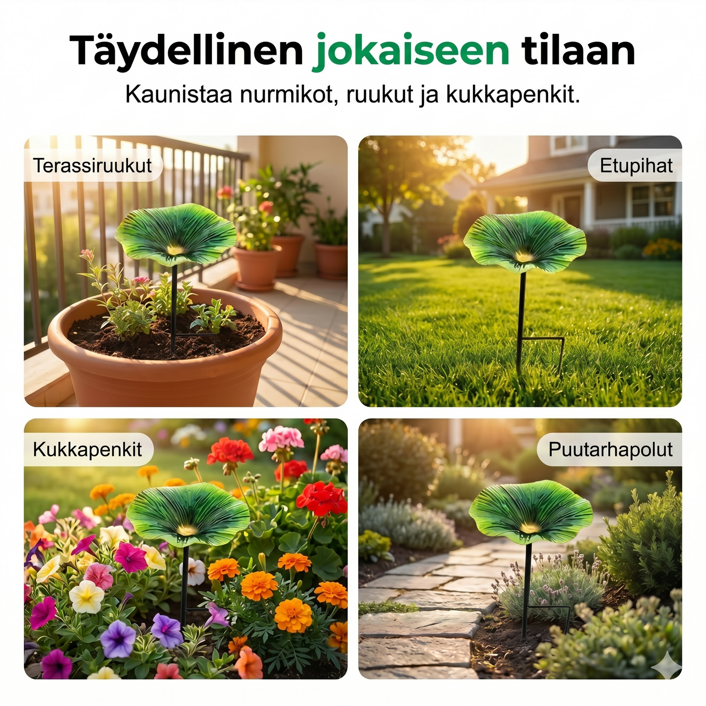 Värikäs lintujen ruokintalaite puutarhaan