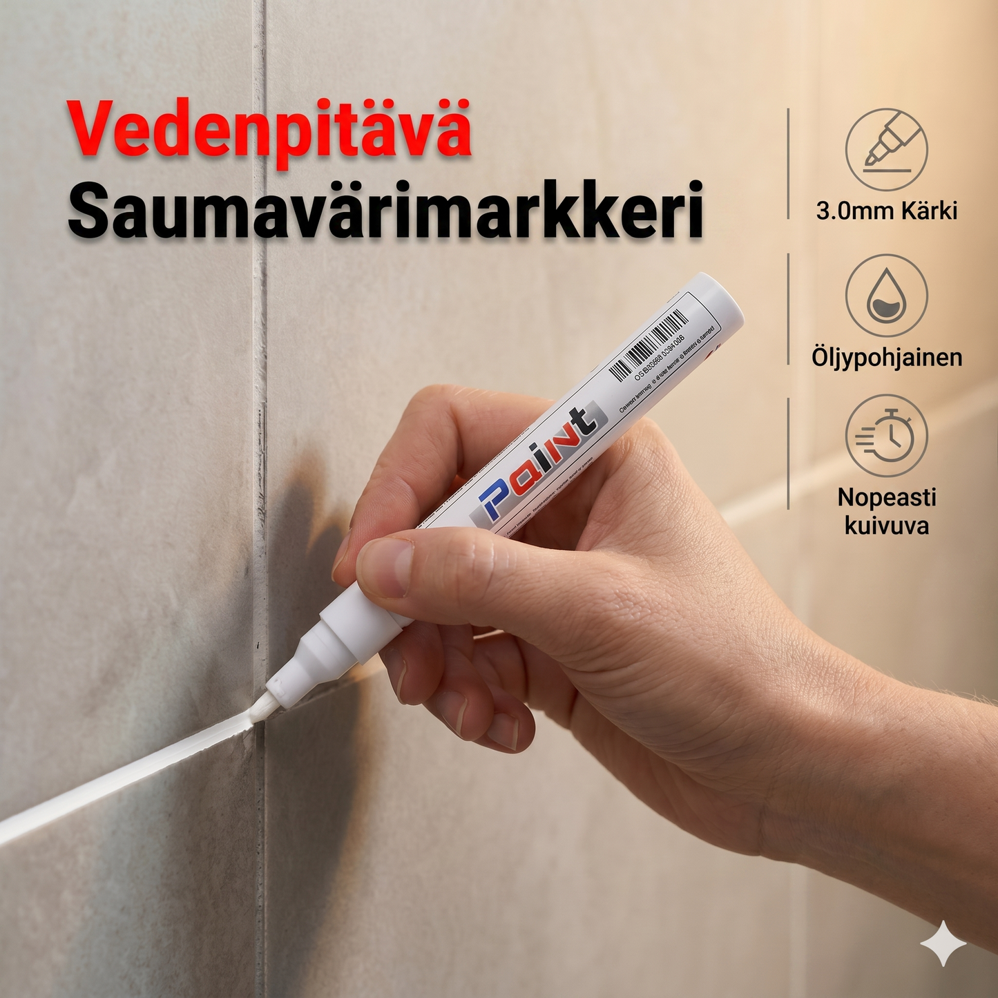 Vedenpitävä öljypohjainen maalitussi keramiikalle