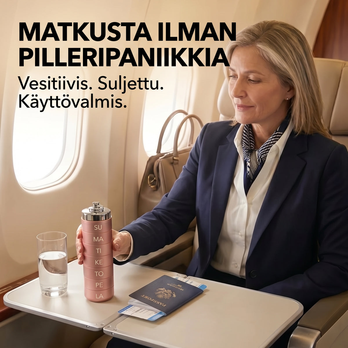 Smart Dose metallinen pillerirasia 7 lokerolla