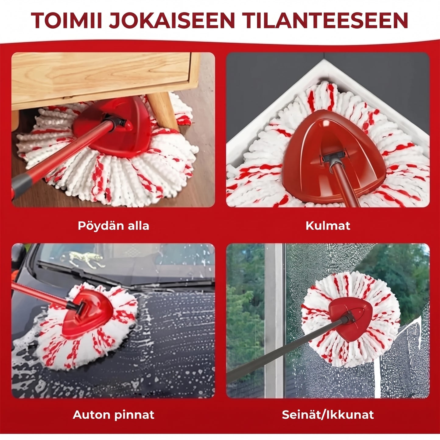 Kolmikulmainen mikrokuitumoppipää