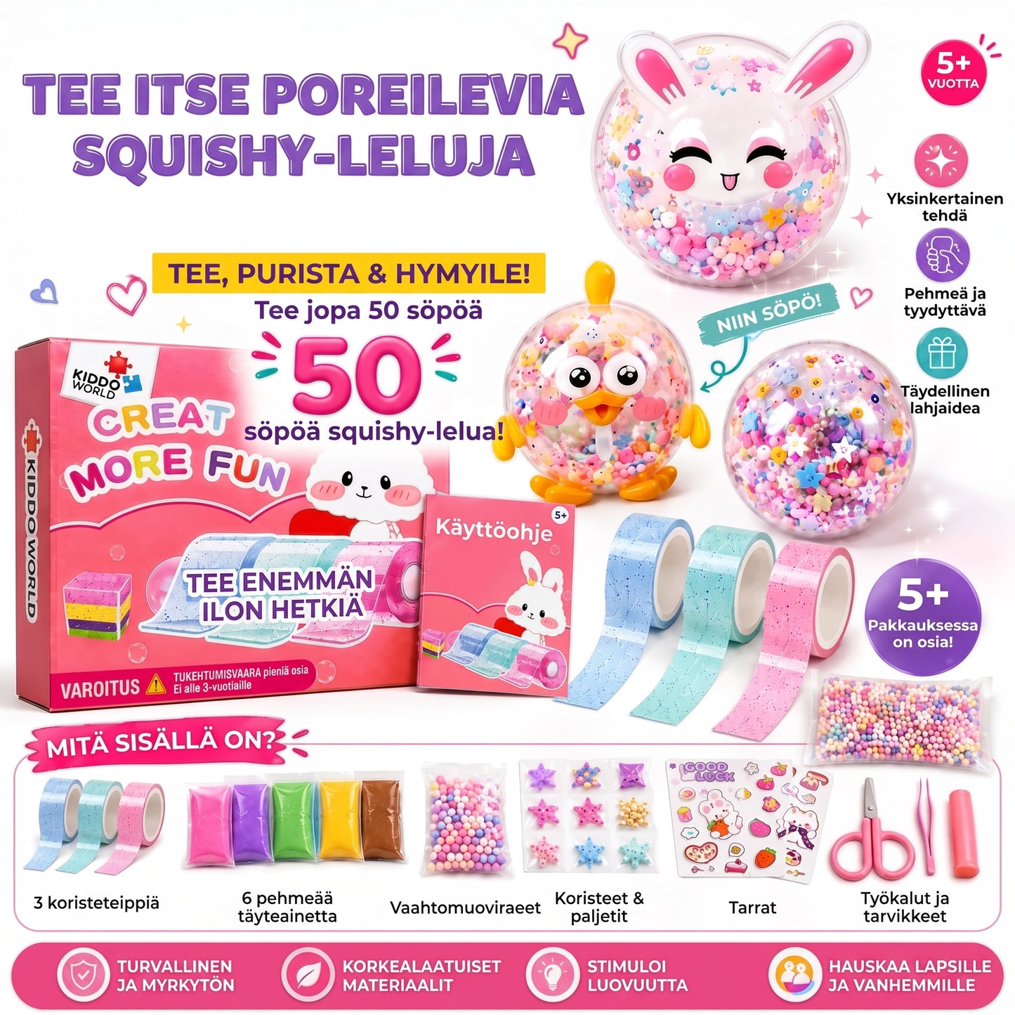 DIY Bubble Squishies askartelusetti 41 osaa