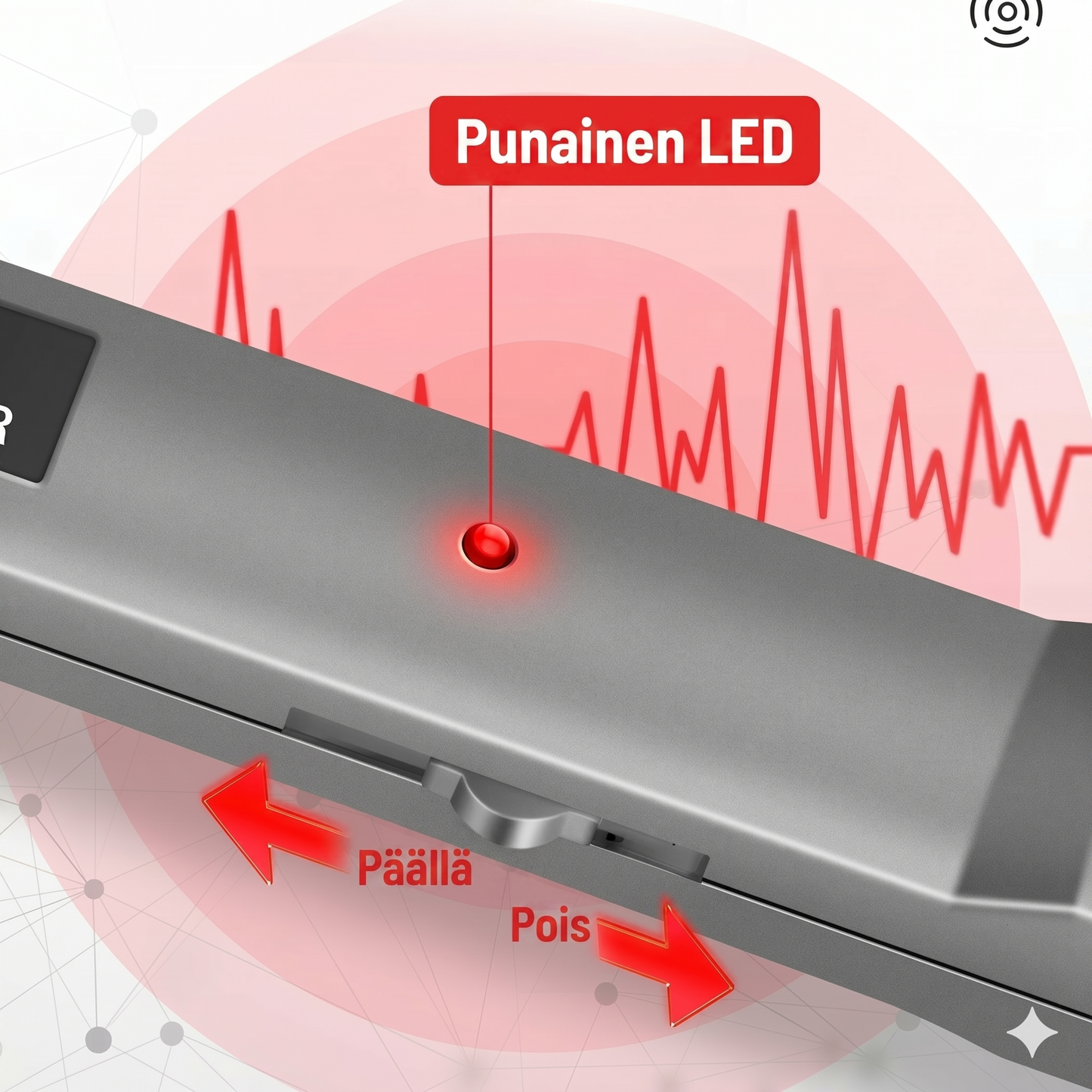 LED-vilkkuva hälytysmetallinpaljastin