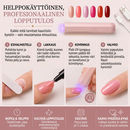 SalonPen 3-in-1 geelikynäsetti UV-LED-lampulla (6 kpl)