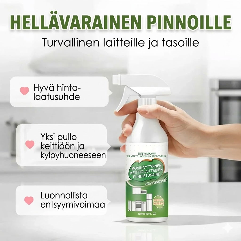 Monitoiminen entsyymipuhdistusaine