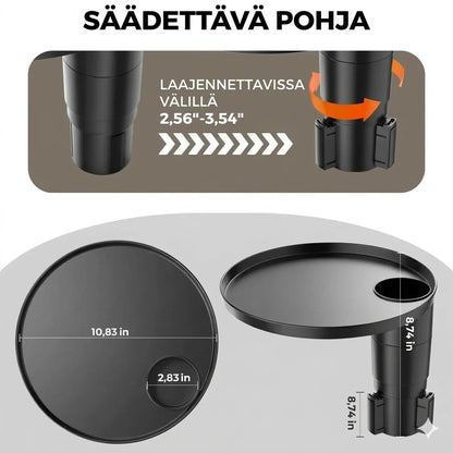 Auton säilytyslokerot ja mukitelineet