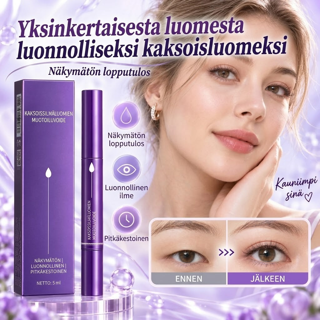 Näkymätön silmäluomivoidekynä luonnollisten kaksoisluomien muotoiluun