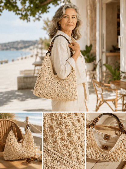 Boho Classic kudottu ostoskassi