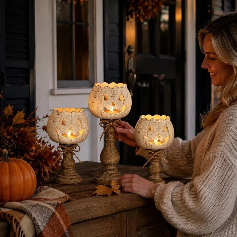 Halloween-kurpitsakynttilänjalka