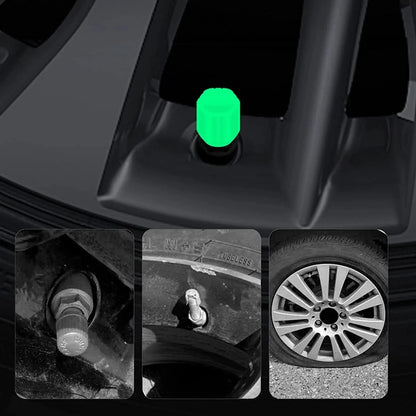 Valaisevat venttiilinhatut autoon ja polkupyörään