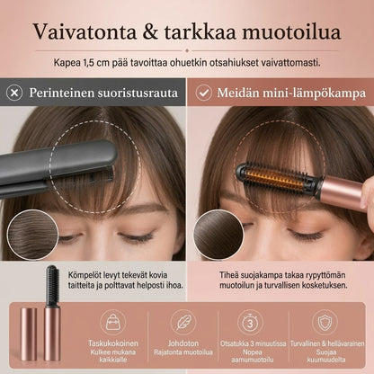 Langaton lämpenevä volyymikampa otsatukalle ja päälakialueelle
