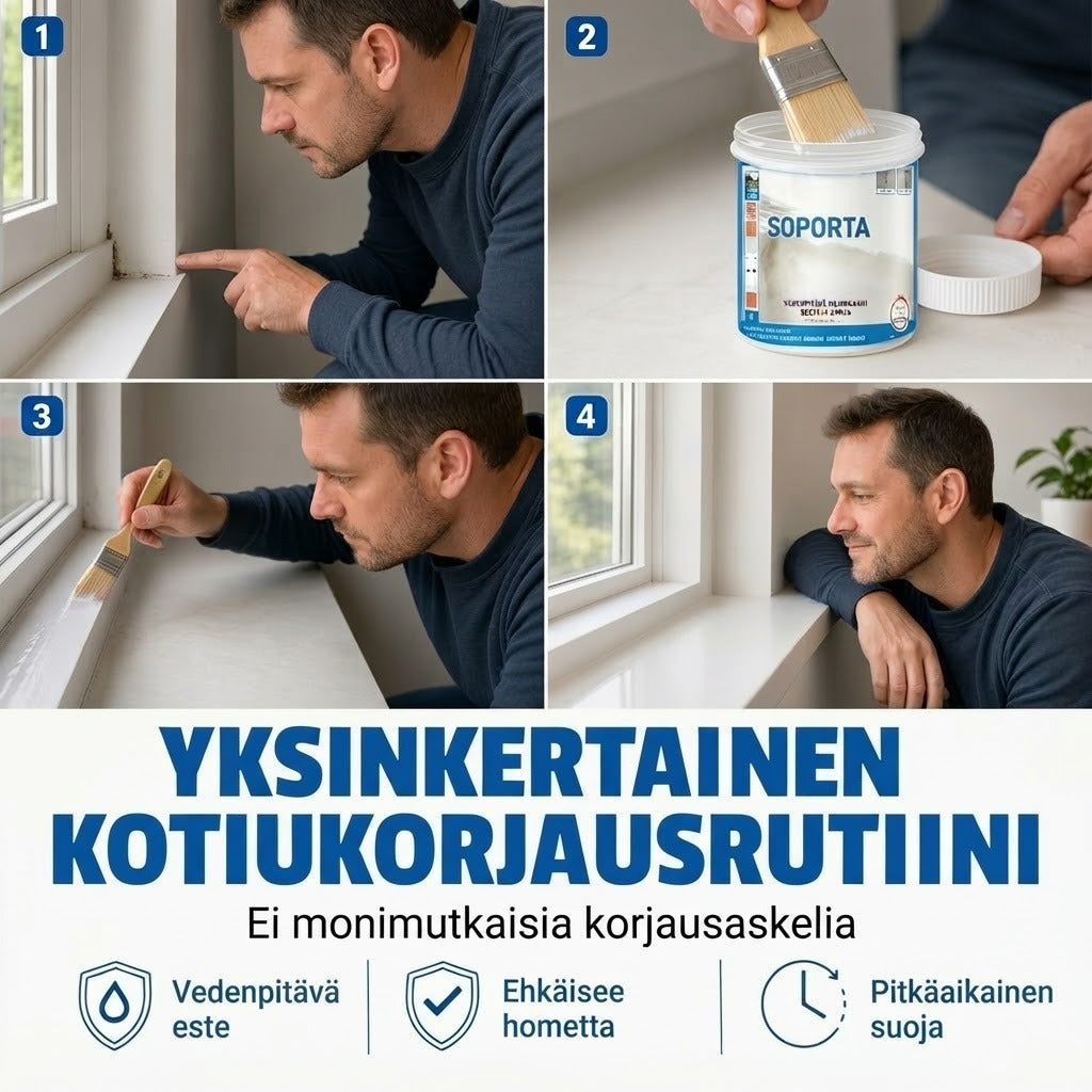 Läpinäkyvä vedenpitävä tiivistysaine eri pinnoille