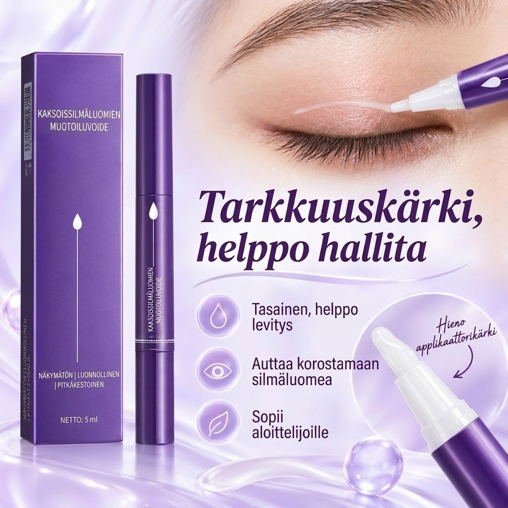 Näkymätön silmäluomivoidekynä luonnollisten kaksoisluomien muotoiluun