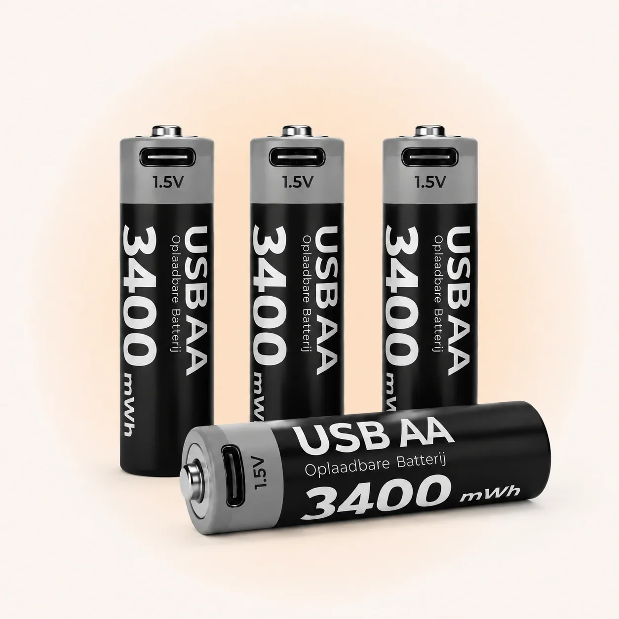 Ladattavat AA-litiumparistot 1,5 V USB-C 2 kpl
