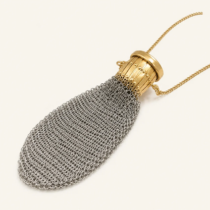 Vintage metalliverkkoinen kolikkopussi pikkutavaroille